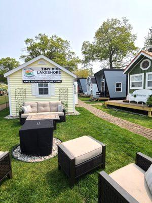 Tiny Digs Lakeshore Tiny House Lodging Front Fire Pit Area