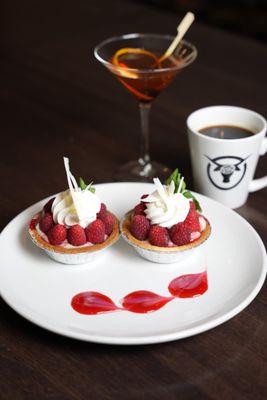 Raspberry Tarts and Classic Manhattan