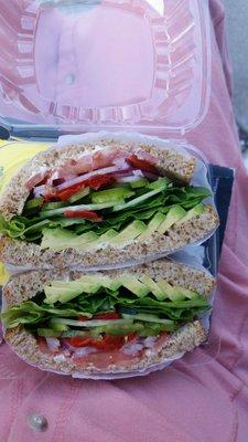 Jay's veggie sandwich on wheat, a work of art!