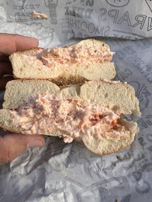 Toasted sesame with lox cream cheese