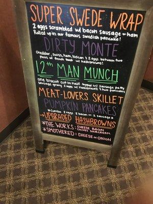 Specials as you walk in