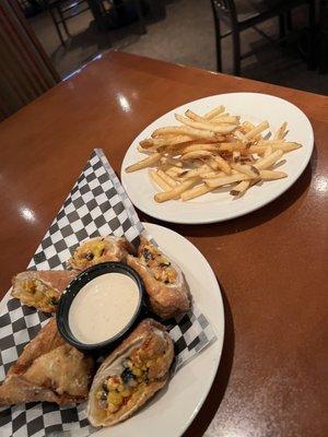 southwest egg rolls and fries