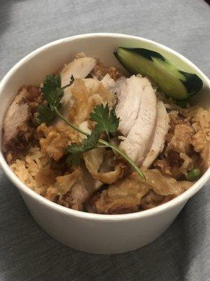 Fried Rice with Fried Chicken Topping