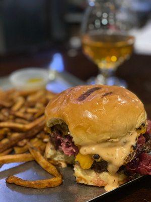 Irish Boss burger with vegan cheese and vegan bun