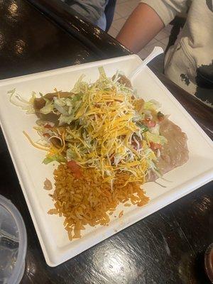 Chicken taco combo plate