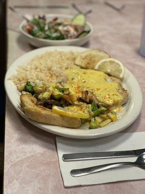 Lemon chicken with salad $15.99