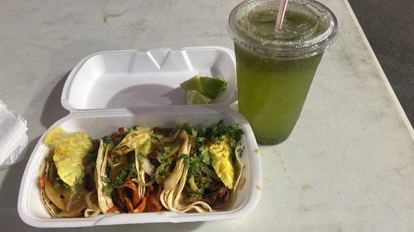 Very good pastor tacos and great tasting chia water.. need a spicier salsa tho.