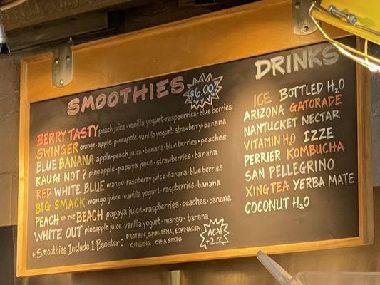 Big Wraps Menu - part 4 - Smoothies and Drinks. (July 2023, Aspen, CO)