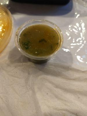 Housemade Green Hot Sauce. Yum