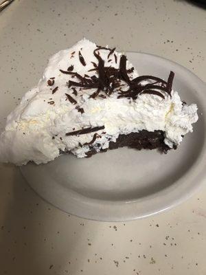 Chocolate cream pie-generous portion, homemade