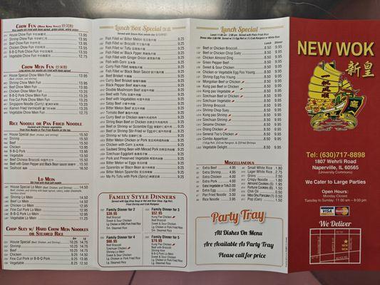 New menu