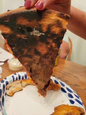 Burned pizza