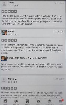 Some reviews that the system is missing.