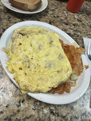 Sausage and pepper omelette