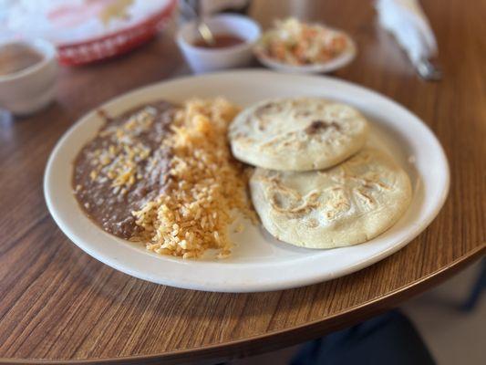 Pupusas Combo: Chicharon and Beans