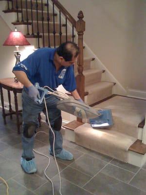 Vacuuming stairs