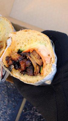 Pork Belly Banh Mi Cross Section