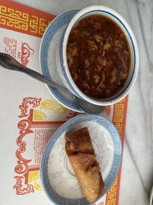 Hot & Sour Soup and an Eggroll