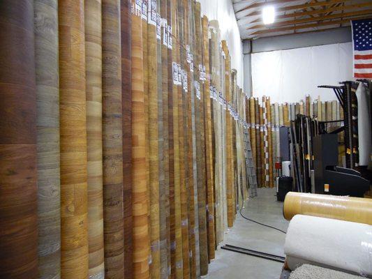 Wide selection of vinyl remnants  In all sizes and color  Wood, solid , and tile designs