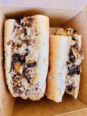 New School Cheesesteak w/Grilled onions  mushrooms