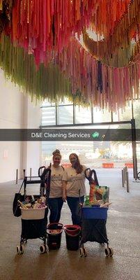 A couple of team members for D&E Cleaning Services