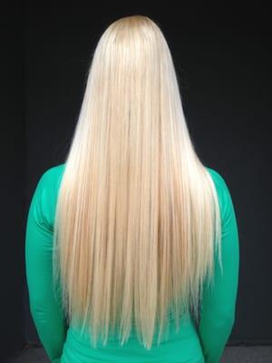 After pic  Keratin bond fusion extensions personalized color , and blending cut in...by Dawn