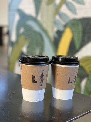 1 regular Latte, 1 LB latte - both excellent!