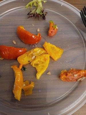 Maybe yellow peppers with tomatoes  . Mushy and decomposing