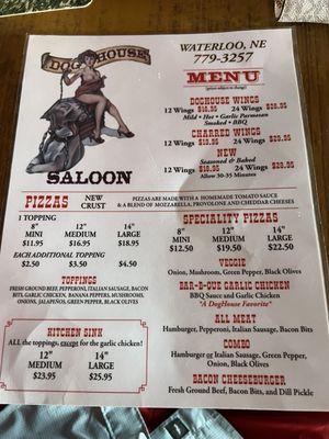 Updated Menu