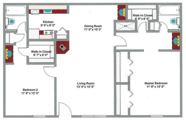 Two Bedroom/Two Bath