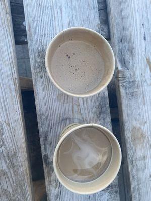 mocha and latte (they were out of ice this day but the drinks were still SO good.