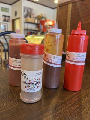 House made sauces, jelly and seasoning!  Talk about being dedicated to flavor and spice.