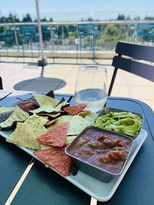 Chips with salsa and guacamole