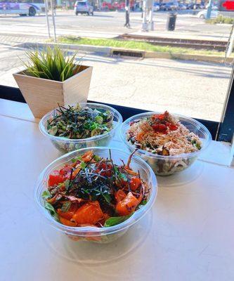 Double Dragon Poke w/ Lettuce, Crab Meat w/ Kale Noodles, Tofu Avocado w/ Kale Noodles