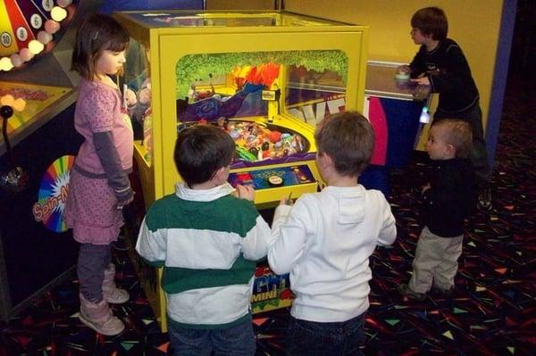 Kids having fun in the game room