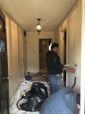 Remodeling hallway.