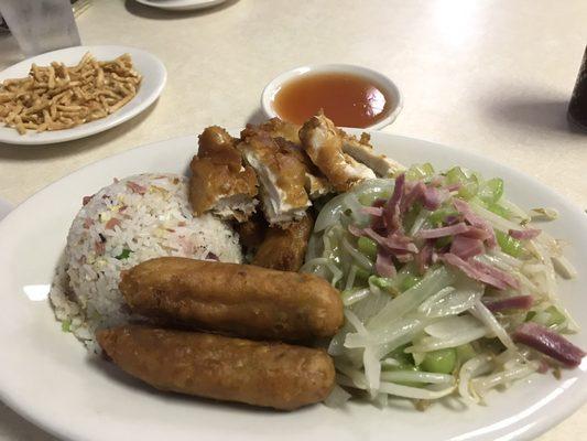 Combination dinner #4 general chicken. The spring rolls are to die for.