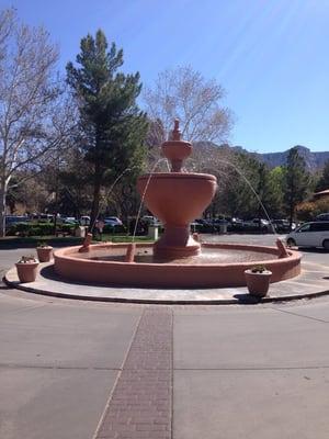 Large fountain at entrance to the resort.