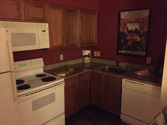 Kitchen area of two bedroom room.