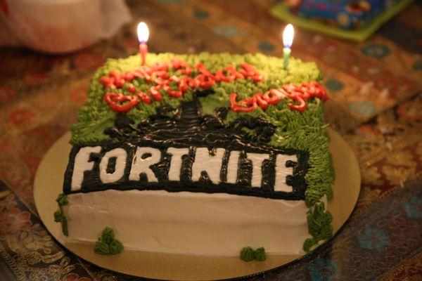 Fortnite Cake with Candles