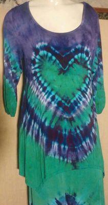 Blouse of bamboo fabric.  Hand dyed by Rad Rags of California