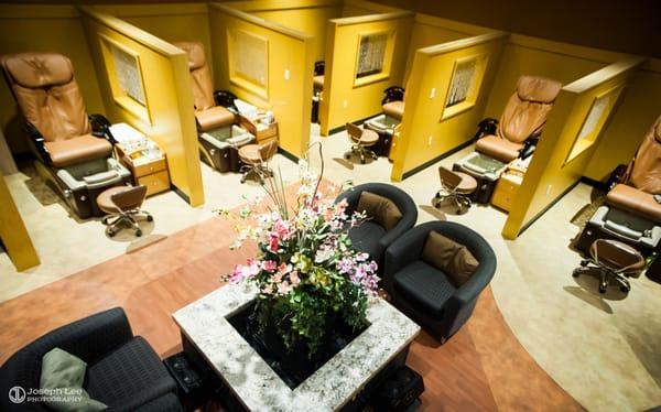 Nails & Co.'s state of the art pedicure stations, designed for your comfort.