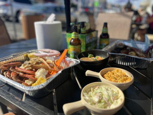 Cole Slaw Mac N Cheese Single and CRAB FEAST - SINGLE