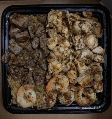 King's Supreme Platter (NY steak, chicken, shrimp, & 1 lobster tail)