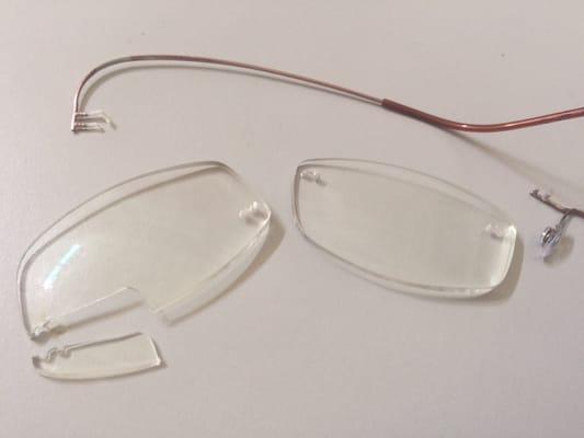 Broken lenses, high index, thin, AR coating