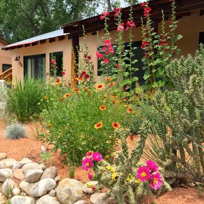 Cliff House's porch in July. The 3 casitas in Cliff House can connect if traveling with family or friends. Or enjoy one in complete privacy.