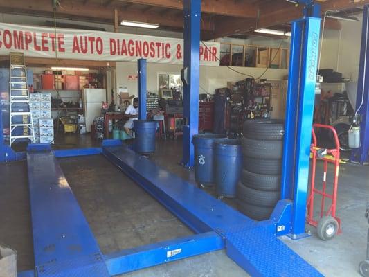 Shop can take four cars at once. A lot roomier than you think!