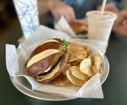 Burger and shake