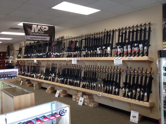 Great selection of AR's and shotguns.