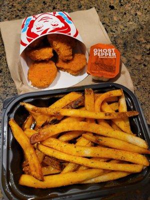 Ghost pepper fries and spicy nuggets